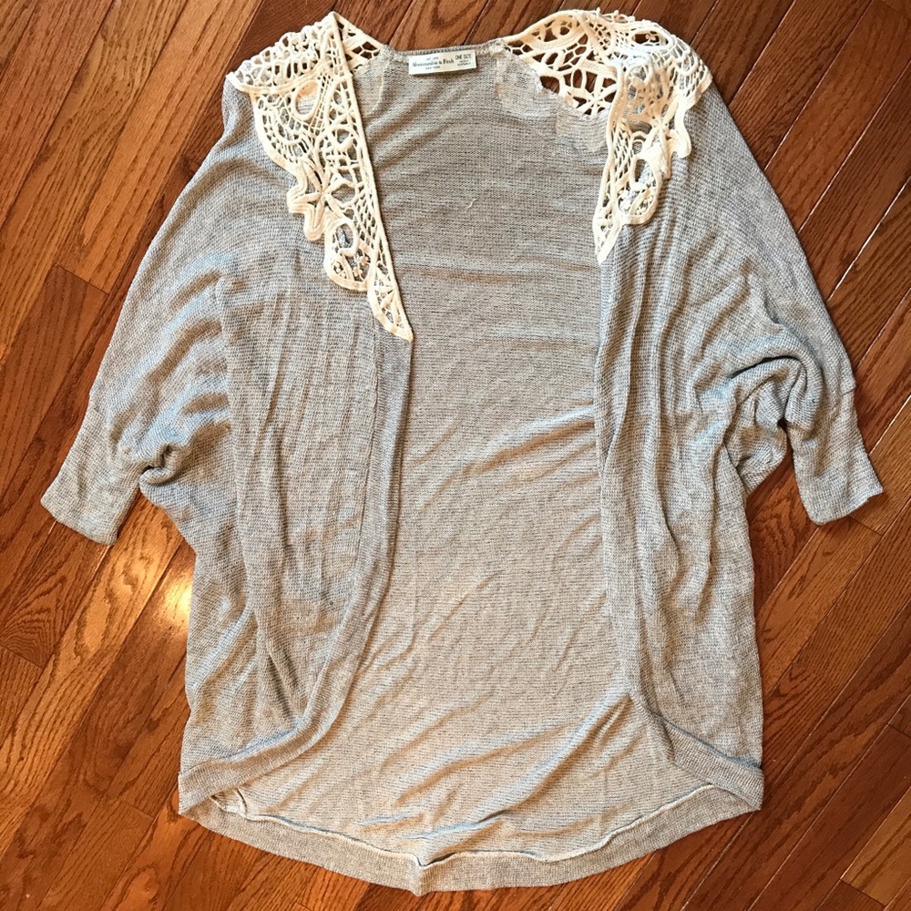 Abercrombie & Fitch gray lace cardigan